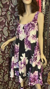NUEVO DRESSBARN Talla Grande 16W Ajuste y Destellos Vestido Negro Púrpura Floral Sin Mangas - Imagen 1 de 8