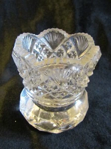 Vintage Tooth Pick or Candle Holder Pressed Glass Van Saw Tooth Edge - Picture 1 of 10