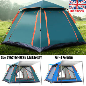Full Automatic Instant Pop Up 4 Man Camping Tent Family Outdoor Hiking Shelter