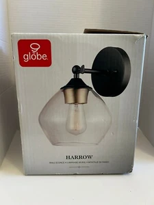 NUEVO Aplique de Pared Grada Eléctrica Globo 11" Alto Vidrio Negro 51367 - Imagen 1 de 11