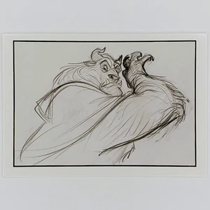 La Bella e la Bestia Biglietto Vuoto Archivio Disney Glen Keane Grafite Concept Art - Foto 1 di 4