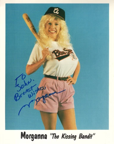 MORGANNA HAND SIGNED 8x10 COLOR PHOTO+COA       SEXY KISSING BANDIT     TO JOHN Cover