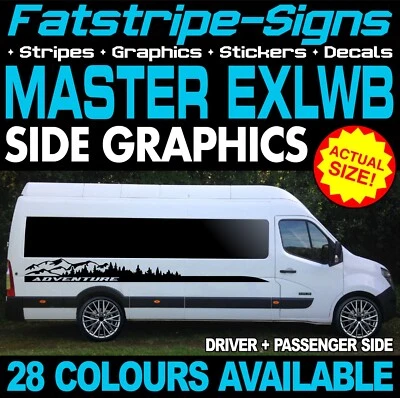 RENAULT MASTER EXLWB L4 GRÁFICOS PEGATINAS CALCOMANÍAS CÁMPER FURGONETA AUTOCARAVANA Foto 1 de 2