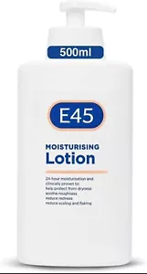 E45 Lotion Moisturiser Daily Body Pump Very Dry Sensitive Hydrated Skin 500ml - Picture 1 of 5