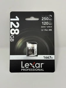 Lexar SILVER Series Professional 1667x 128GB UHS-II SDXC Memory Card - Picture 1 of 3