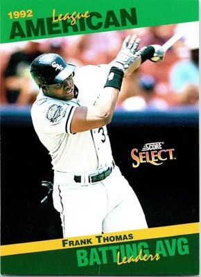 1993 Score -Select League Leaders Frank Thomas #3 - Image 1 of 2