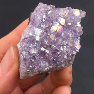 Aura Engel natürlicher Amethyst Druzy Quarz Kristall Präparat Heilung Dekoration - Bild 1 von 9