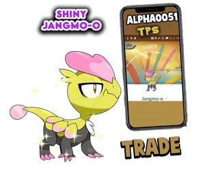 Pokemon Shiny Jangmo-o Background Community Registered Trade or Ultrafriends - Picture 1 of 1