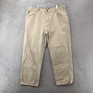 Cabela Straight Jeans Mens 42x32 (Actual 39x29.5) Beige High Rise Zip Fly Casual - Picture 1 of 16