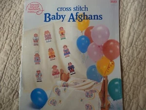 Vintage Cross Stitch Baby Afghans Pattern Booklet Ruth Weiss 5 Patterns - Picture 1 of 4