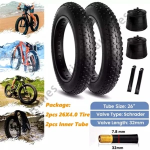 4pcs 26x4.0 inch Fat Bike Tire Folding Replacement MTB Bicycle Tyre Tubes Levers - Picture 1 of 11