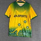 Australian Soccer Shirt Mens Large Yellow Green EA Sports Fifa Jersey Kangaroo G