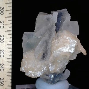 Coral Quartz Chalcedony w/ Stilbite bowtie & Apophyllite crystals specimen 321ct - Picture 1 of 11