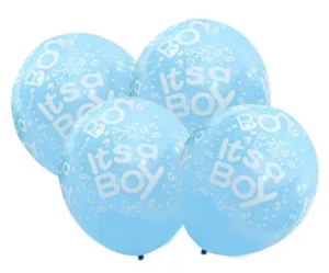 12 ITS A BOY BLUE LATEX BALLOONS PARTY CELEBRATE GENDER REVEAL BABY SHOWER BIRTH - Picture 1 of 1