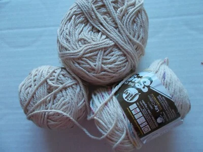 Lote mixto de 3 bolas de hilo artesanal de algodón, 10 oz en total, tonos tostados/marfil Foto 1 de 3