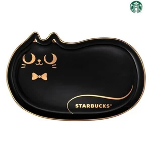 2022 Starbucks Playful Black Cat Porcelain Plate Free Shipping - Picture 1 of 3