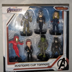 Marvel Avengers Endgame Cup Topper-Set of 7 Brand New Boxed NEW - Picture 1 of 2