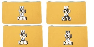 4 PACK Be You Be Kind Canvas Zippered Pencil Bag Pencil Pouch New With Tags 4 BA - Picture 1 of 3