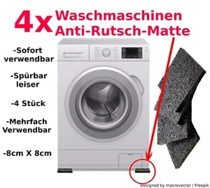4x Waschmaschinen-Pad ultra-dünn 3mm!!! Antirutsch Unterlage Gummimatte Absorber - Bild 1 von 6