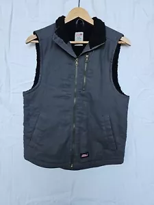 Dickies Vest Mens S Canvas Sherpa Fleece Lined Zip Up Work Gray Chores Gorpcore - Picture 1 of 7