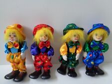 4x Vintage Porcelain Face, Hands & Feet Clown Dolls  6 1/2" Collectors Items