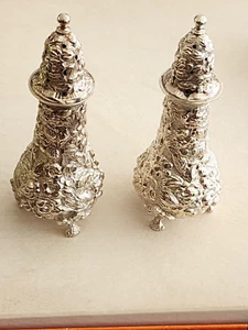 Coppia di shaker sale e pepe Stieff Rose by Stieff argento sterling # 12A - Foto 1 di 6