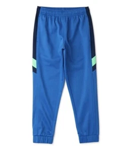 Athletic Works Kids XS (4-5) Blue Jogger Pants Neon Green & Navy Accents NWT - Picture 1 of 7
