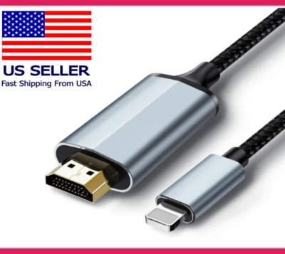 Lightning to HDMI Adapter, HDMI Cable for Iphone to TV Compatible with iPhone - Image 1 of 4