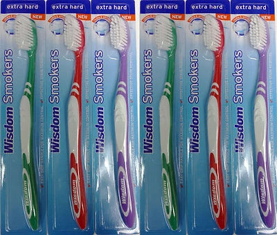 6 X WISDOM RAUCHER ZAHNBÜRSTE EXTRA HART, TOP PREIS ZAHNBÜRSTE!!