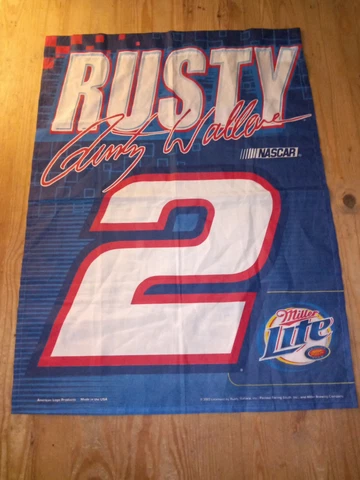 Nascar Rusty Wallace #2 Miller Lite Flag/Banner 2003 36X27 Penske Racing South!! Cover