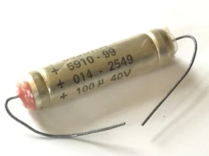 100uf 40v WET TANTALUM CAPACITOR FULL SILVER JACKET MIL SPEC CA51-003DRA fd7d96 - Picture 1 of 1