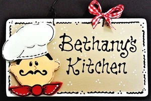 FAT CHEF Personalize KITCHEN Name SIGN Wall Hanger Plaque Cucina Bistro Decor - Picture 1 of 1