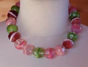 Lovely Vintage 1970s/80s Sweet Layered Candy Acrylic Lucite Bead Necklace  - Picture 1 of 8