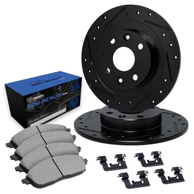 For Honda Prelude 85-87 Drilled & Slotted Rear Brake Kit w Semi-Metalic Pads Foto 1 de 2