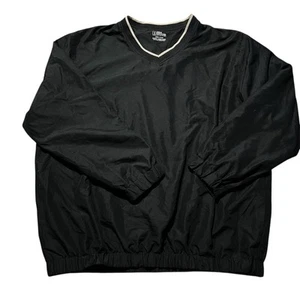 PGA Tour XXL Black V-Neck Windbreaker Jacket Pullover Golf - Picture 1 of 5