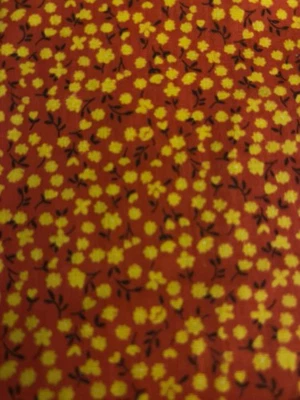 De colección Tiny Ditzy CALICO ROJO con flores amarillas y negras Cottagecore BTFQ Foto 1 de 4