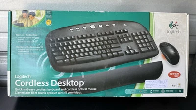 NOS Vintage 2004 Logitech Cordless Keyboard and Mouse with Detachable Palm Rest - Image 1 of 3