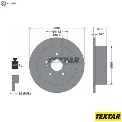 2x BRAKE DISC 92171603 FOR LEXUS TOYOTA 2GR-FE 3.5L 1MZ-FE 3.0L 3MZ-FE 3.3L RX - Image 1 of 4
