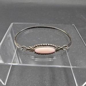Vintage BOMA STERLING SILBER 925 Armreif Armband oval Perlmutt - Bild 1 von 12