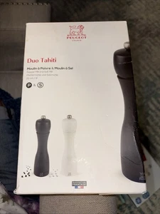 Peugeot Tahiti 8 Inch Black Pepper Mill And White Salt Mill Set - Picture 1 of 4