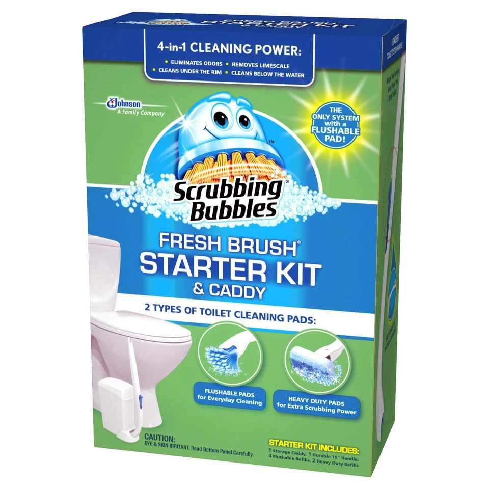 Scrubbing Bubbles Fresh Brush Starter Kit and Caddy 4 Count