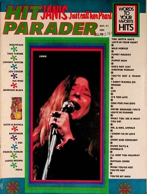 Hit Parader Oct 1971 Janis Mountain  Johnny Winter Tina Turner James Brown Poco - Image 1 of 4
