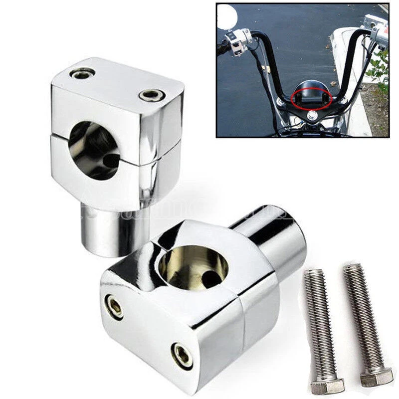Chrome 1" Handlebar Risers for Honda Shadow VT ACE Aero Spirit VLX 600 750 1100 - Image 1 of 4