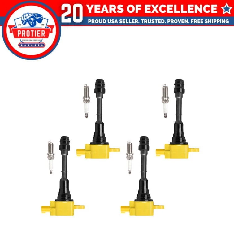 Set of 4 Ignition coil + Spark Plug Compatible with Nissan Altima Sentra L4 - Image 1 of 1
