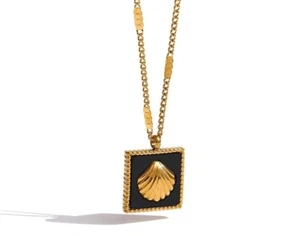 Pendant Necklace Charm Locket Ocean Jewelry Gold Elegant Dainty Gift for Women - Picture 1 of 13
