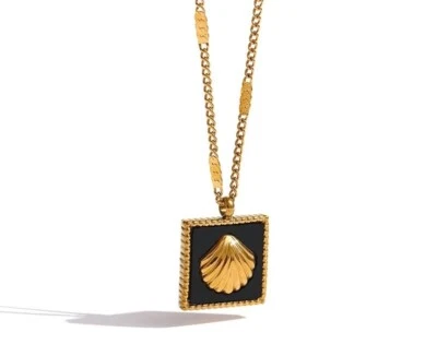 Pendant Necklace Charm Locket Ocean Jewelry Gold Elegant Dainty Gift for Women - Image 1 of 4