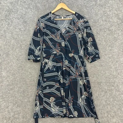 Vestido para mujer H&M talla M mediano azul cachemir manga corta cambio cuello en V 15215 Foto 1 de 4