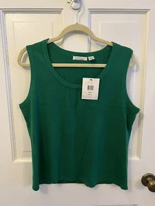 Luxe 360 By Hampshirtstuido Women Sleeveless Sweater Green  Pullover Size PL NEW - Picture 1 of 5