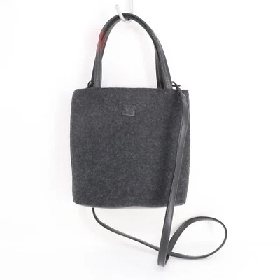 Jaclyn Smith Crossbody Handbag Women Gray Felt Faux Leather Purse Shoulder Bag - Image 1 of 4