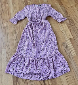 Nobody’s Child Dress Women’s Sz 12 MATERNITY Midi Pink Black Floral Selena - Picture 1 of 15